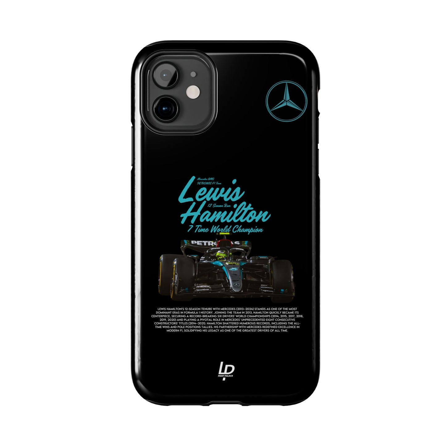 Lewis Hamilton Mercedes F1 "Black" iPhone Case