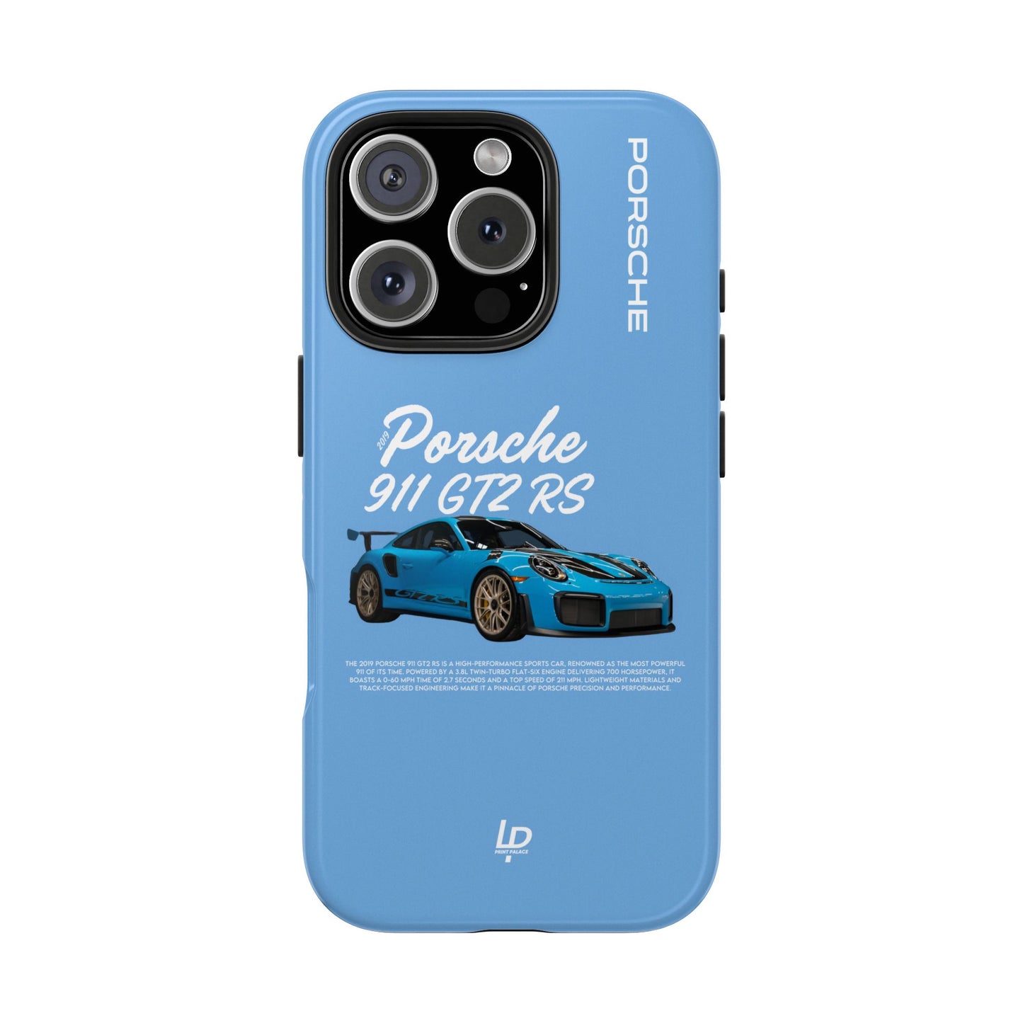 Porsche 911 GT2 RS "Light Blue" iPhone Case