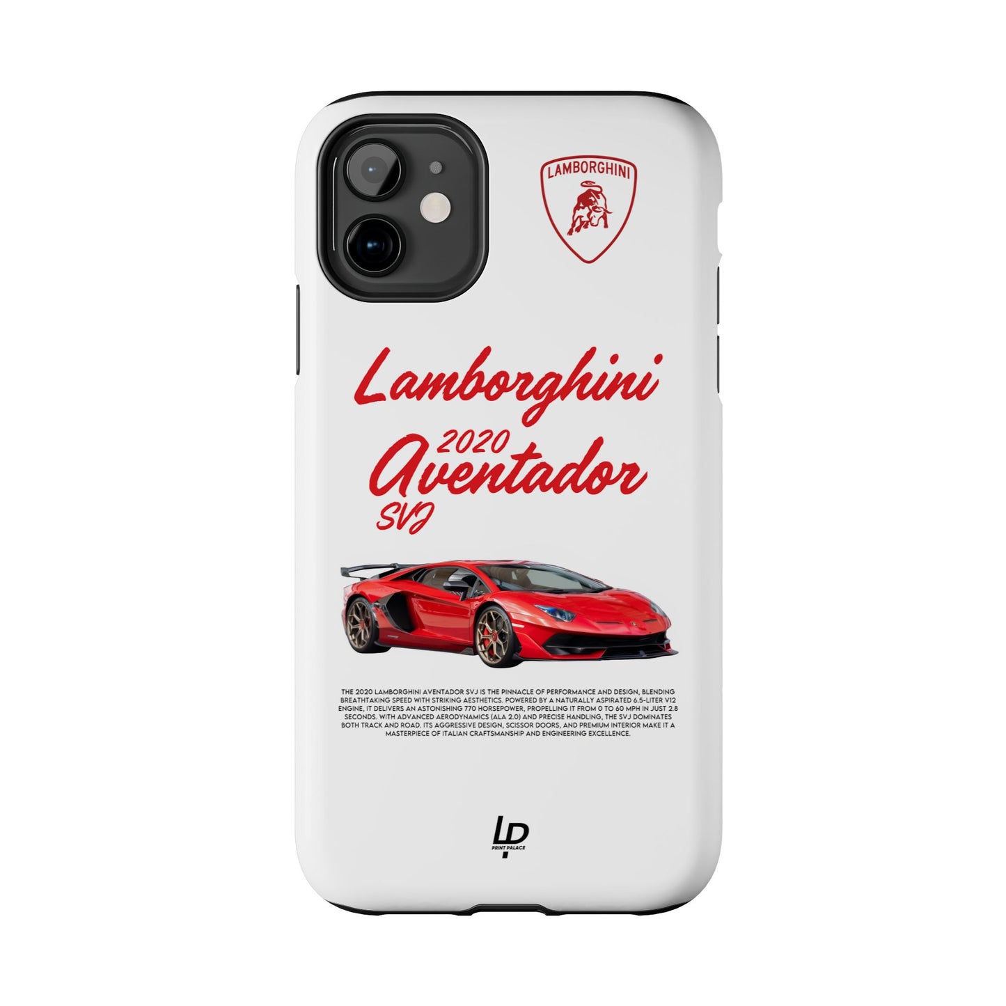 Lamborghini Aventador SVJ "White" iPhone Case