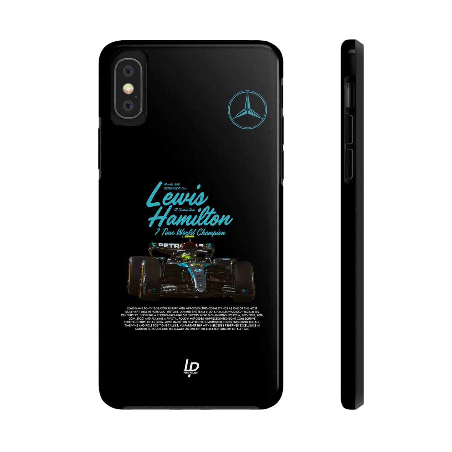 Lewis Hamilton Mercedes F1 "Black" iPhone Case