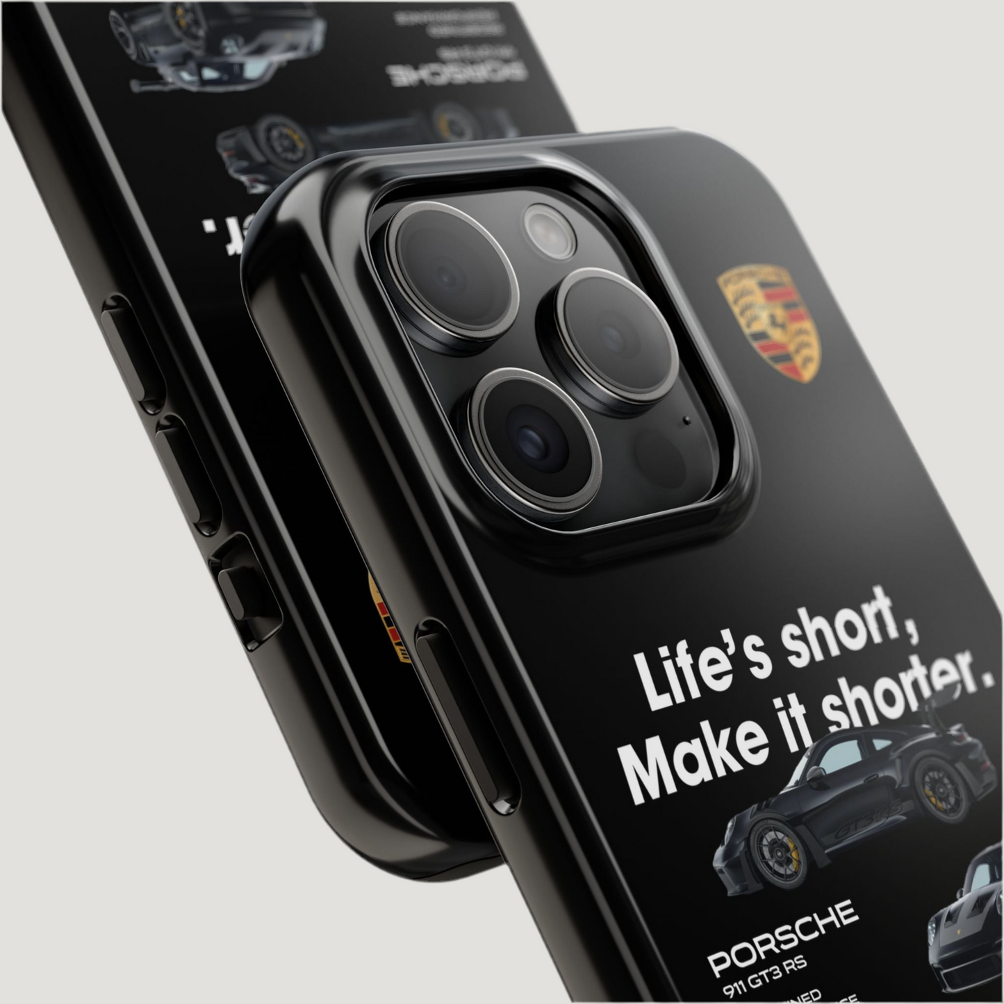 "Life's Short" GT3 RS "Black" iPhone Case