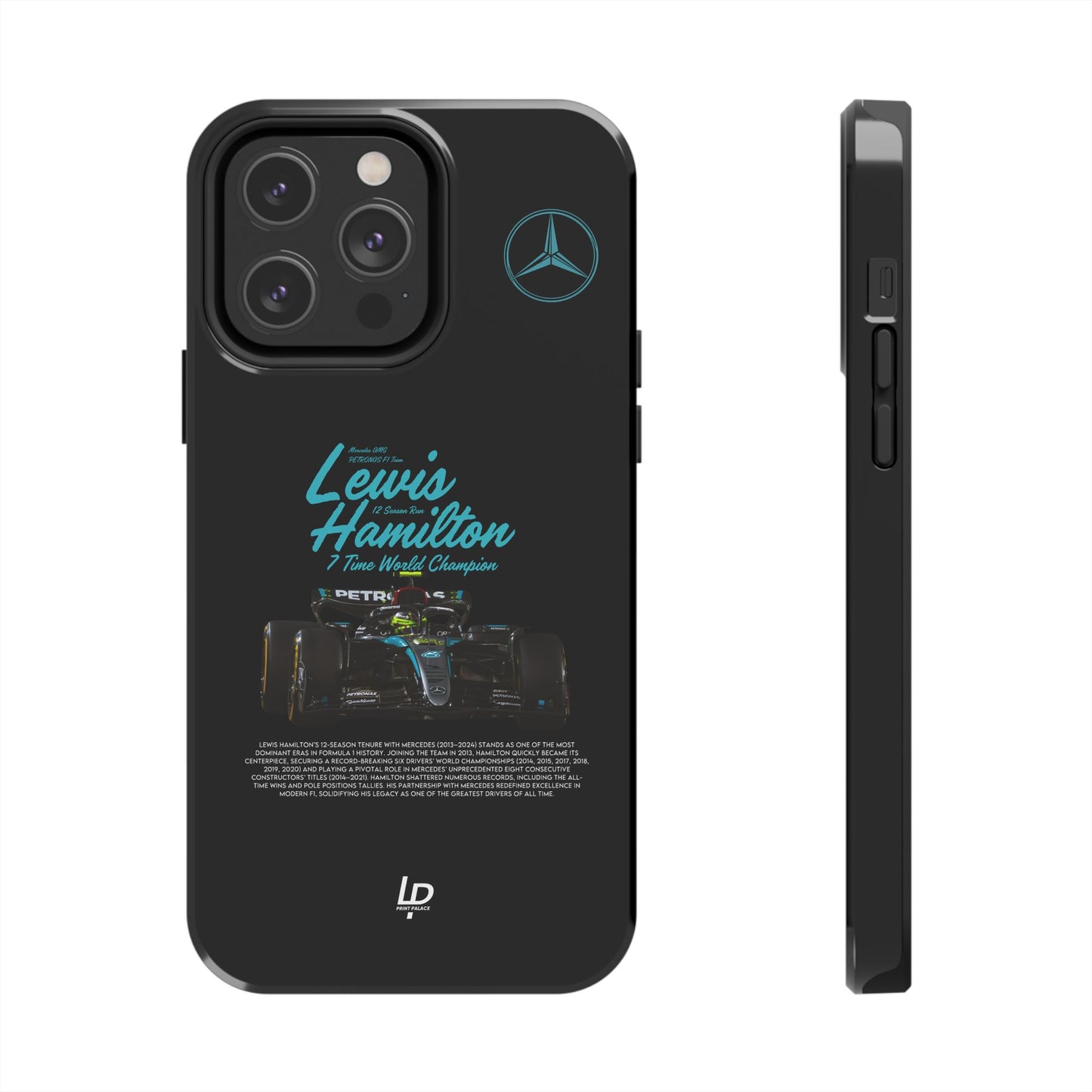 Lewis Hamilton Mercedes F1 "Black" iPhone Case