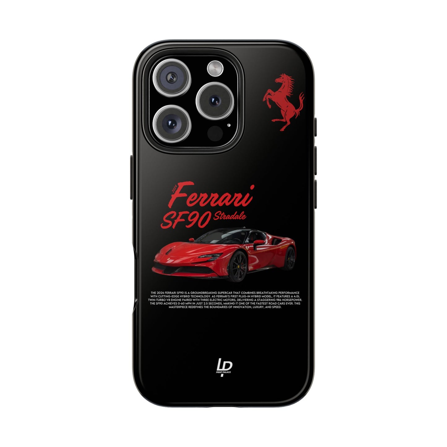 Ferrari SF90 Stradale "Black" iPhone Case