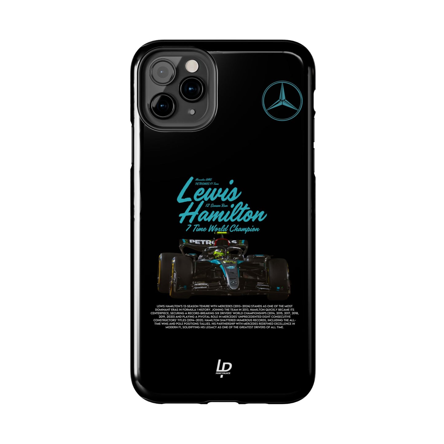 Lewis Hamilton Mercedes F1 "Black" iPhone Case