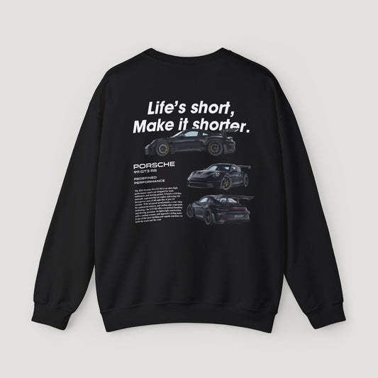 "Life's Short" Porsche 911 GT3 RS Crewneck Sweater