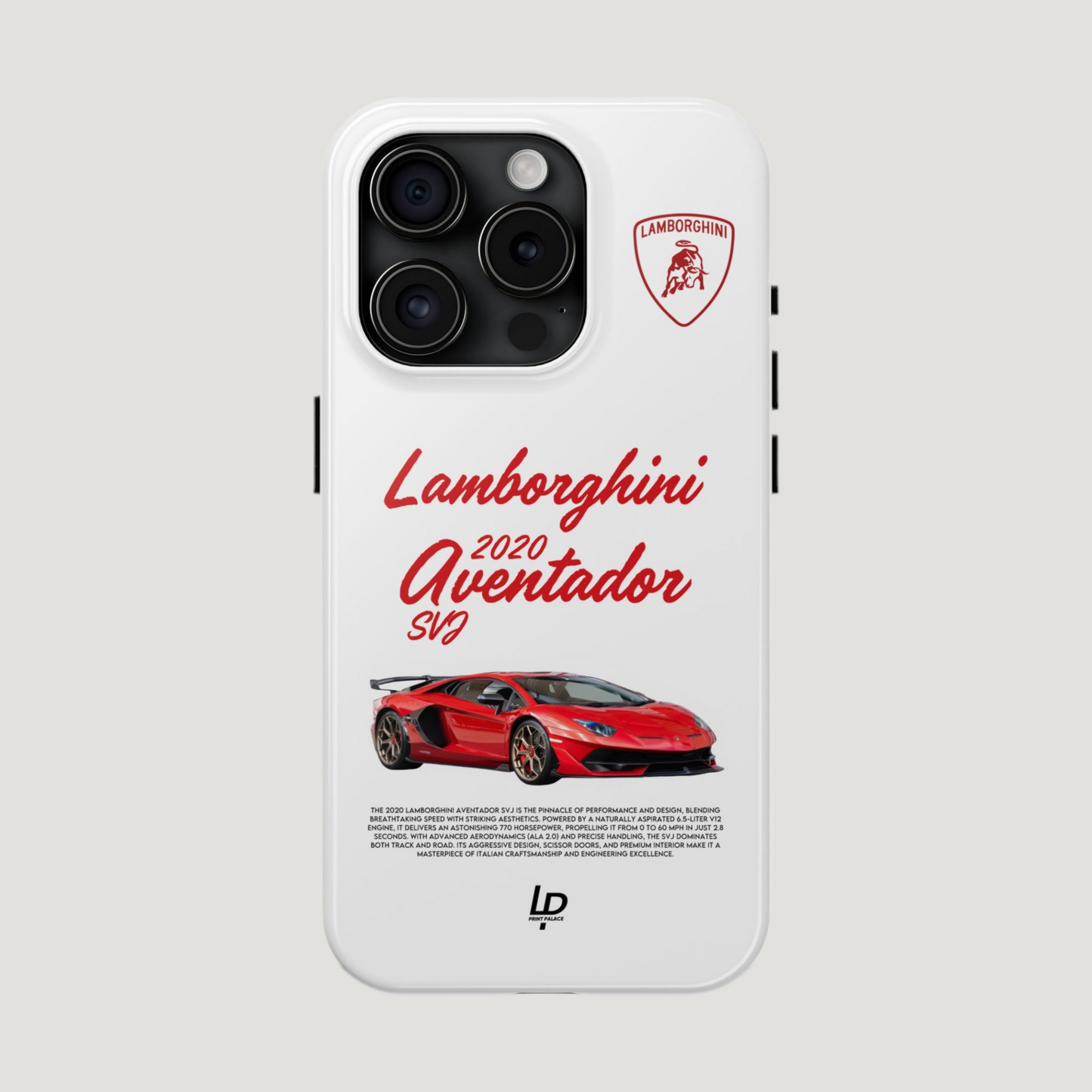 Lamborghini Aventador SVJ "White" iPhone Case