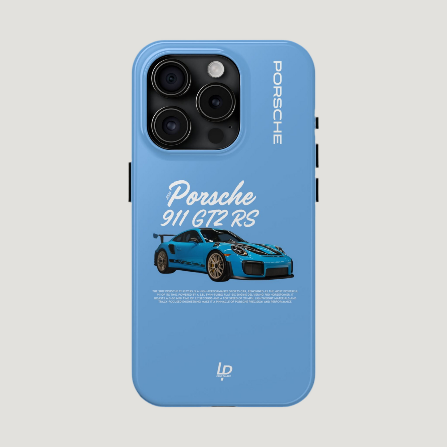 Porsche 911 GT2 RS "Light Blue" iPhone Case